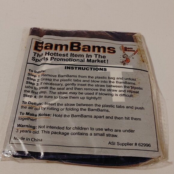 FUN Telus Mobility BAM BAMS Fun Sticks Inflatable BNIP - Picture 3 of 3